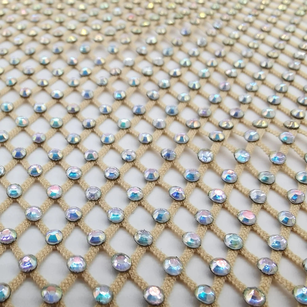 Rhinestone Mesh Applique Trim for DIY Crafts