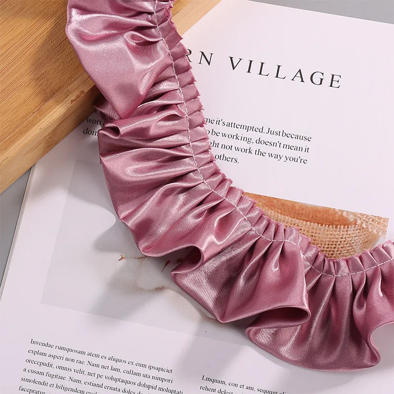 12-Color Reflective Ruffled Lace Fabric for DIY Crafts