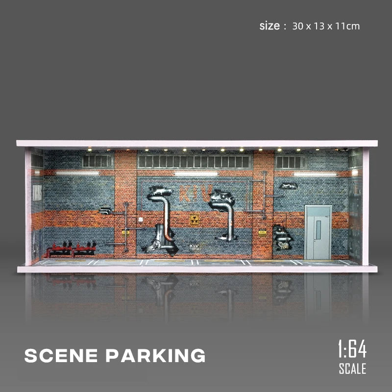 1/64 Scale Garage Model Scene with Lights – Diorama Decoration1/64 Scale Garage Model Scene with Lights – Diorama Decoration
