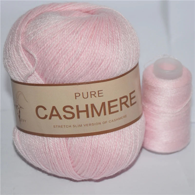 5pcs Pure Mongolian Cashmere Yarn – 3-Ply Worsted Hand Knitting Thread