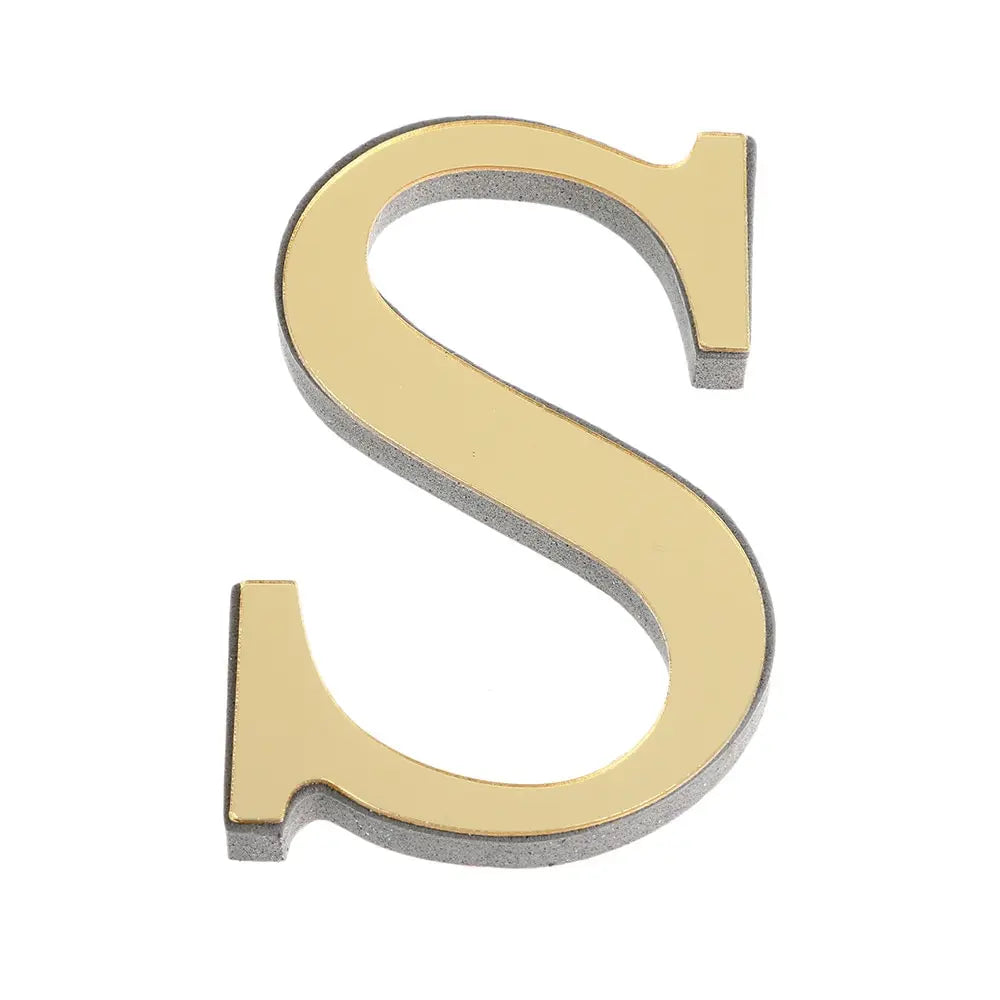 3D Mirror Acrylic Gold Letter Wall Stickers 10CM