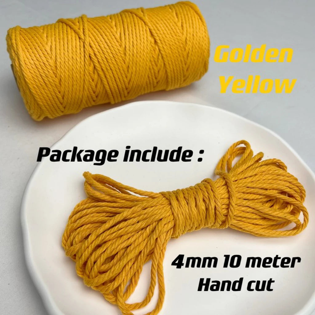 10m 4mm Braided Cotton Macrame Rope – Natural DIY Craft Cord