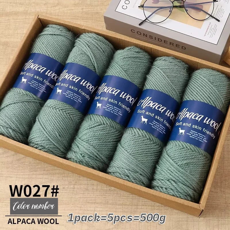 500g Coarse Alpaca Wool Yarn – Warm Handwoven Knitting Yarn