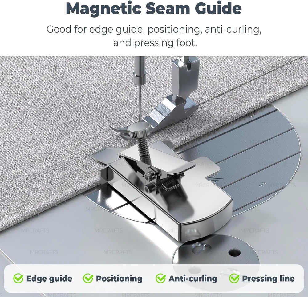 Magnetic Sewing Machine Seam Guide Ruler Attachment