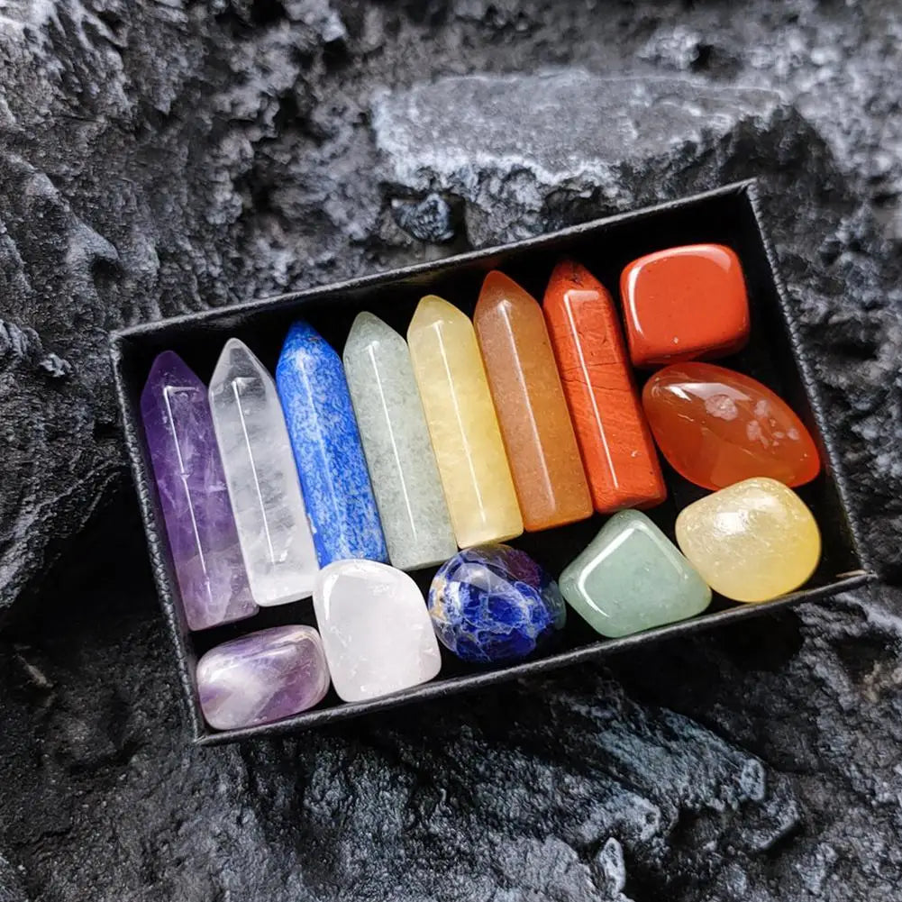 Chakra Crystal Healing Stones Gift Set – Natural Quartz Mineral Home Decor