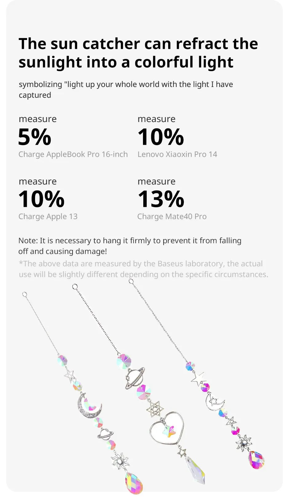 Galaxy Star Moon Crystal Wind Chime Pendant