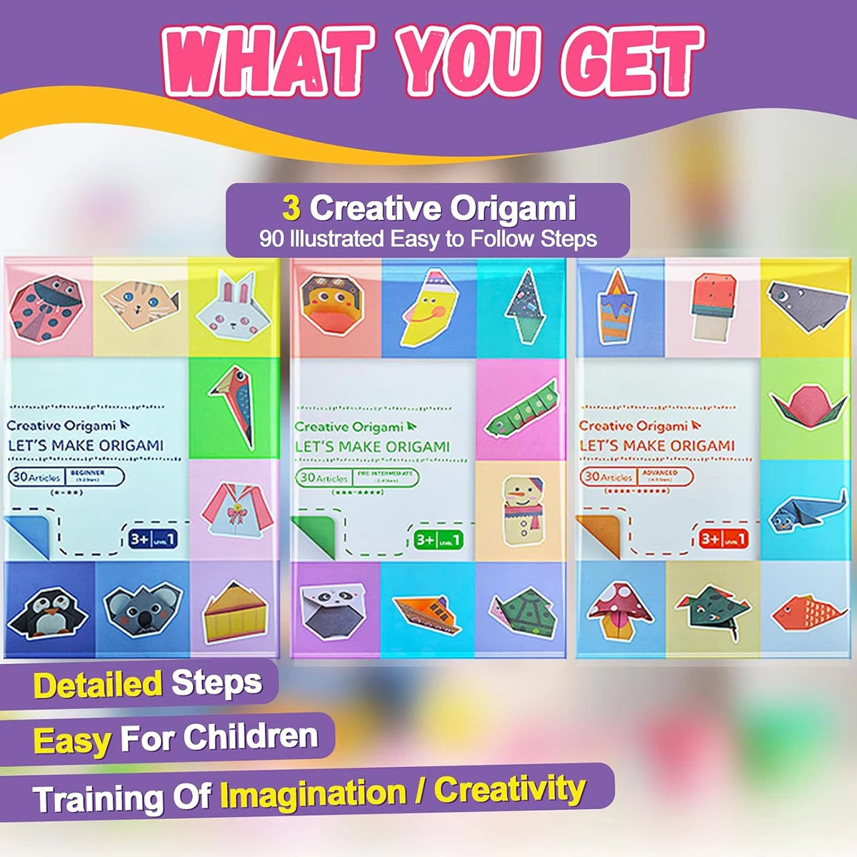 Origami Kit with Paper and Guide Book for Kids