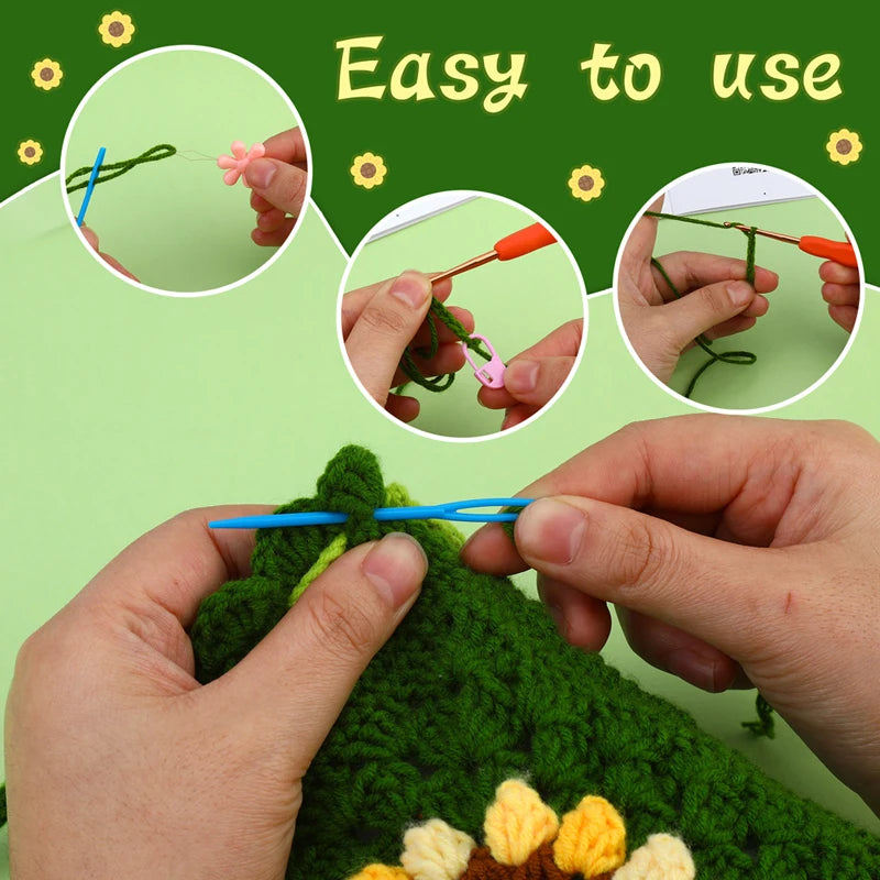 Complete Beginner Crochet Kit for Sunflower Bag for Adults with Video Tutorials