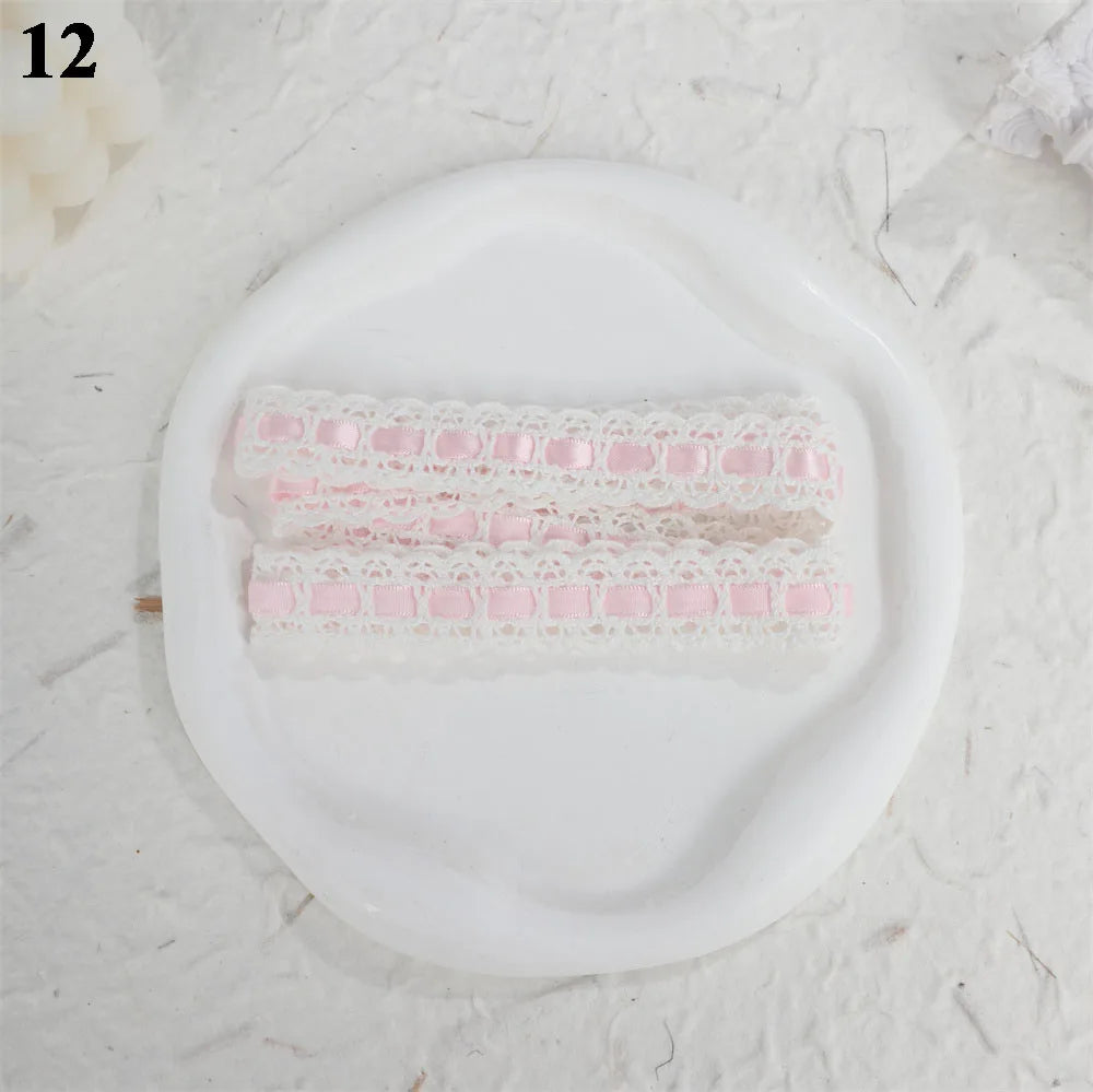 10pcs Plaid Lace Strips for DIY Sewing and Decor