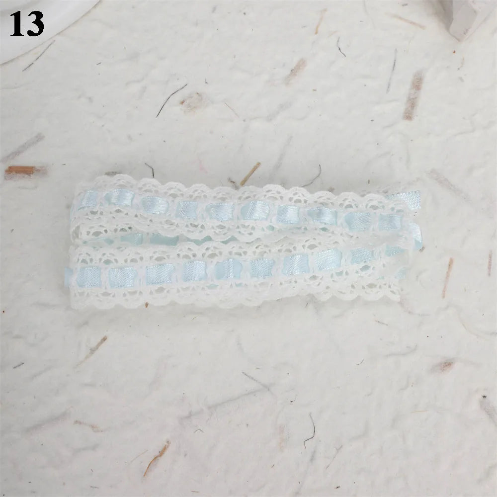 10pcs Plaid Lace Strips for DIY Sewing and Decor