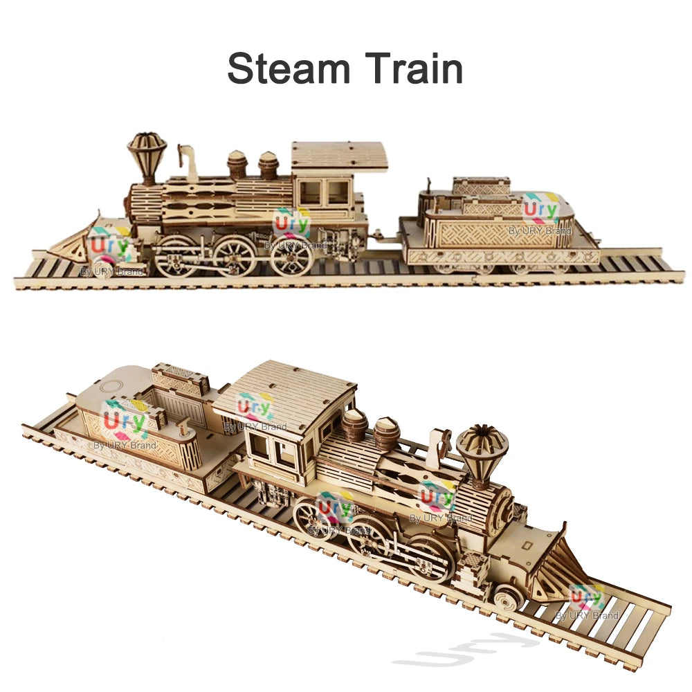 Ury 3D Wooden Retro Steam Train Puzzle
