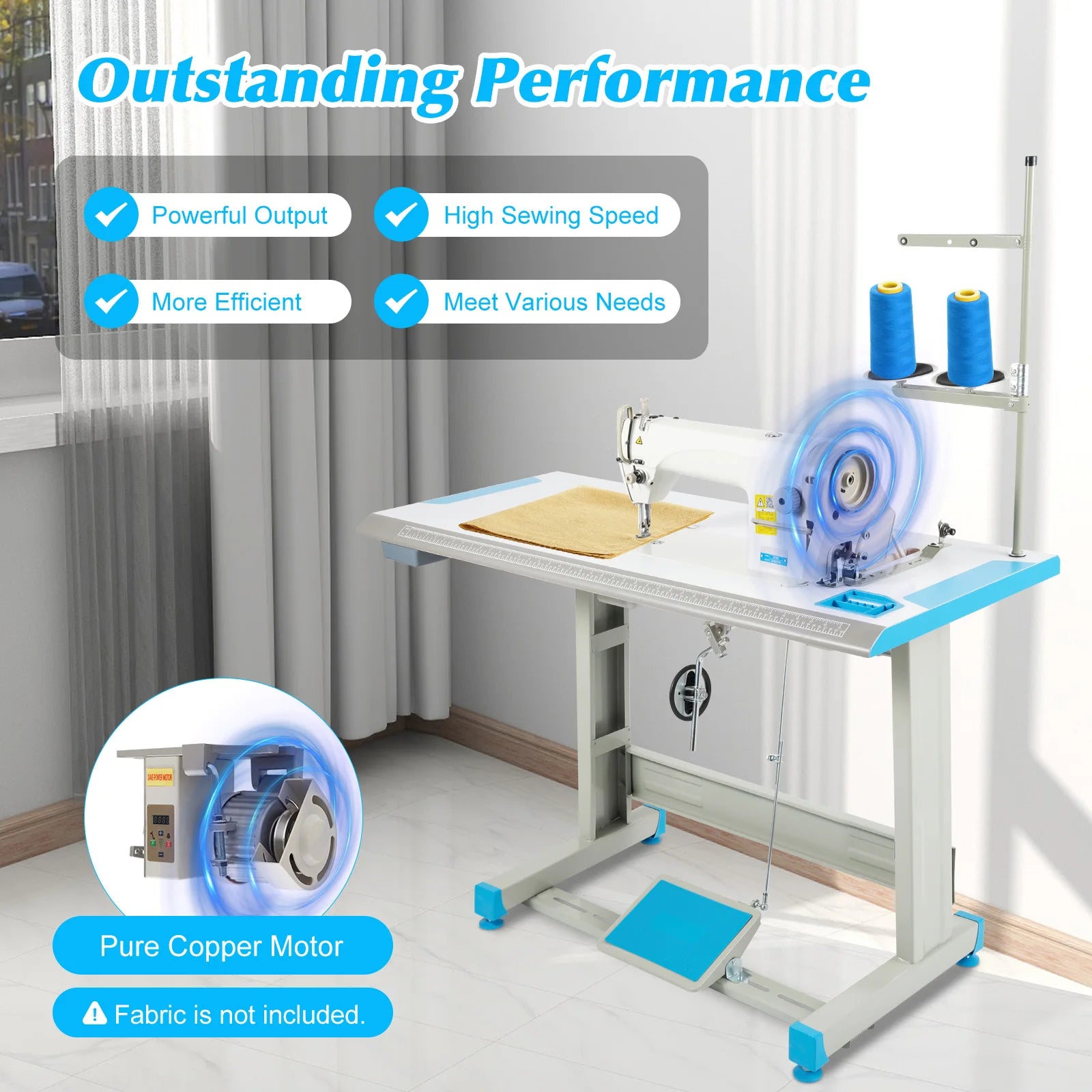 550W Commercial Sewing Machine with Table and Stand