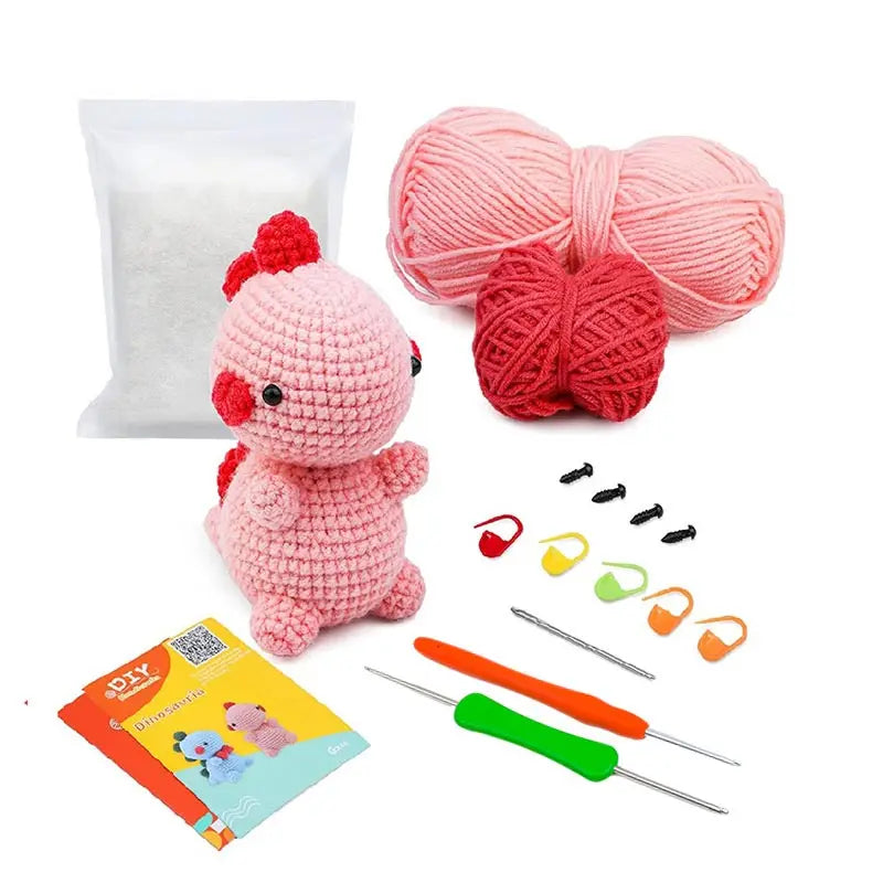 Fenrry DIY Crochet Kit – Dinosaur-Shaped Doll with Yarn & Tools