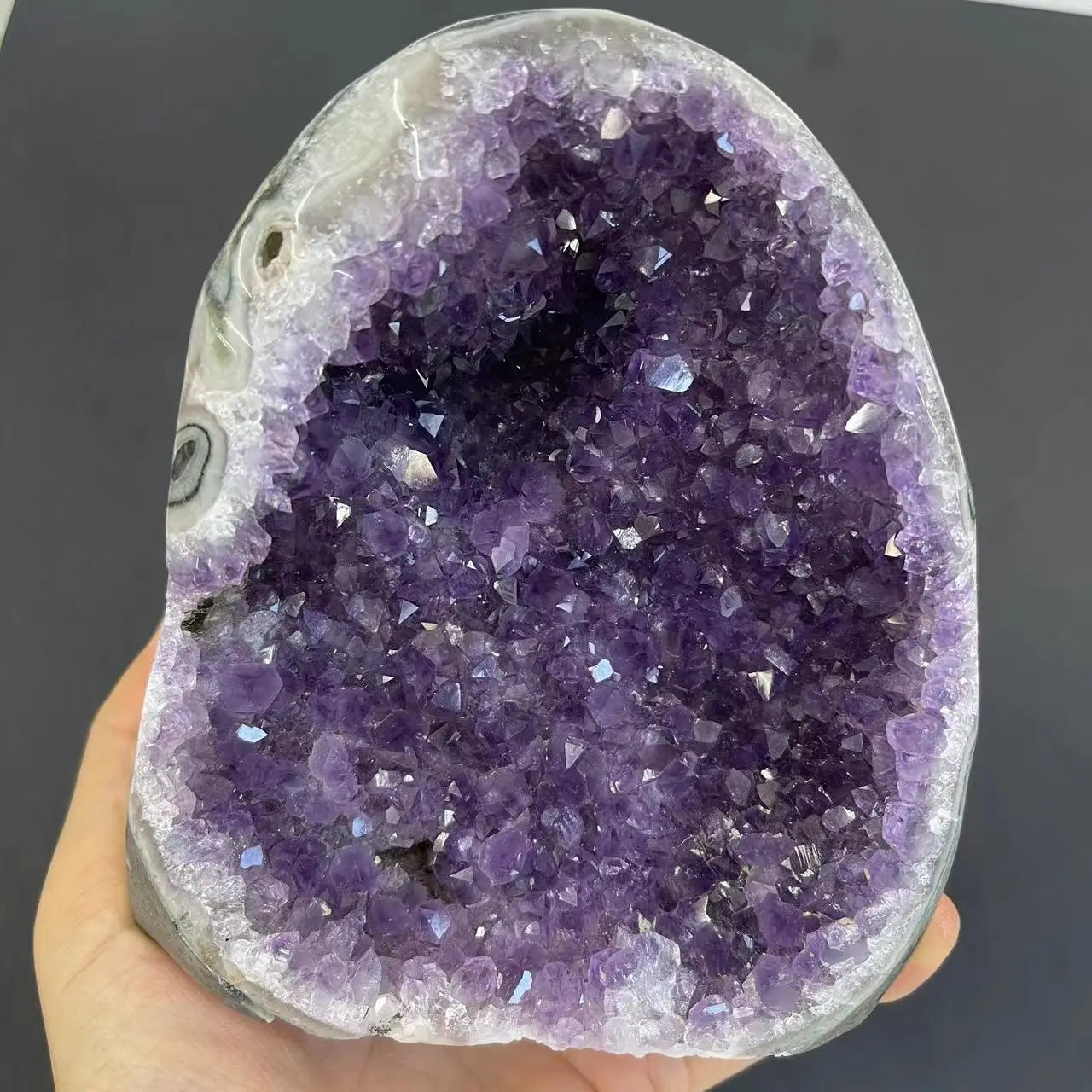 Natural Amethyst Geode Crystal Cluster for Home or Reiki Use