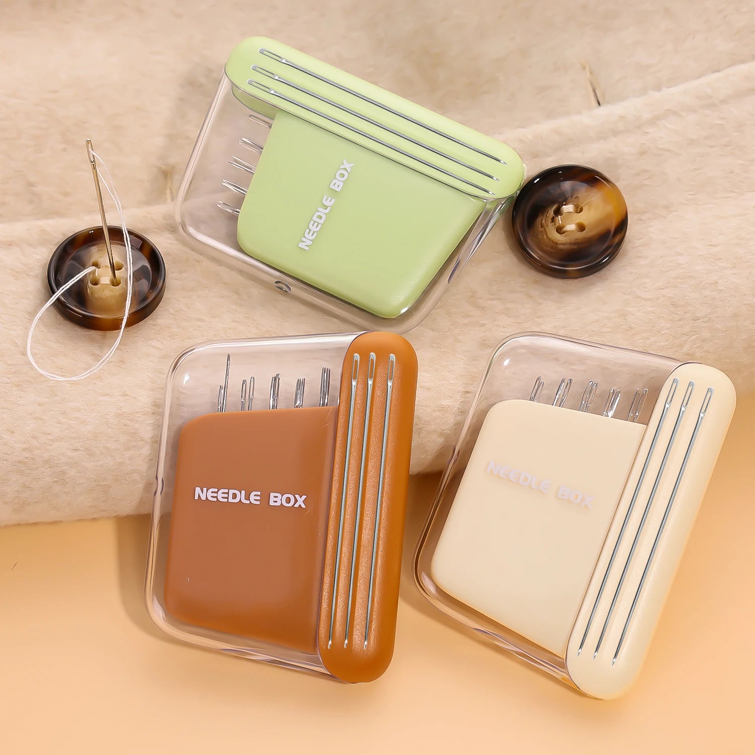 Magnetic Sewing Needle Box with 5 Sizes Needles