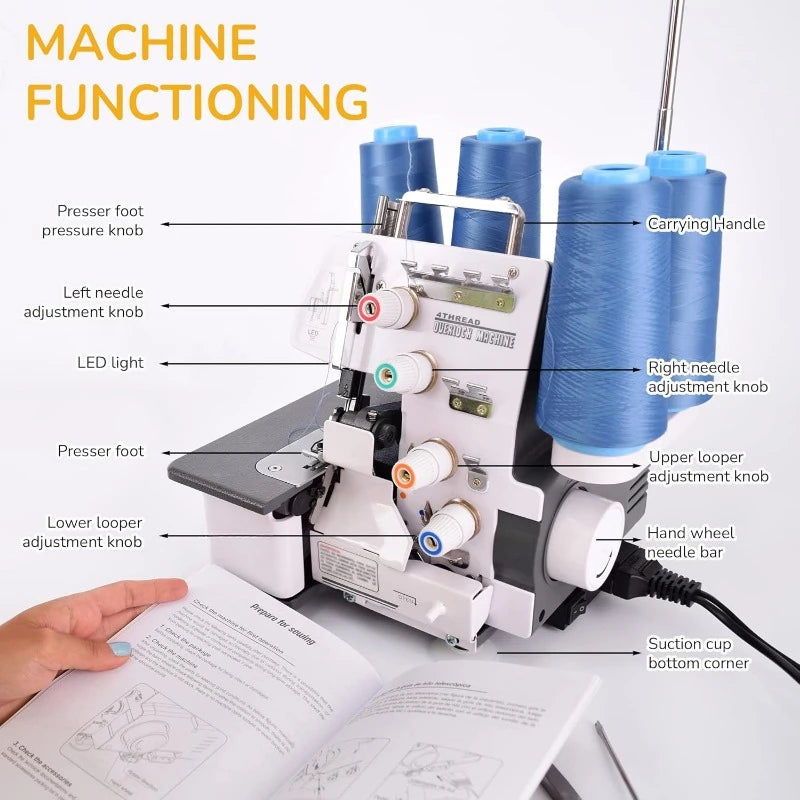 Sienna Industrial Serger Sewing Machine with Metal Frame