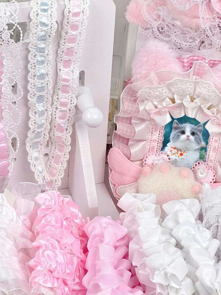 10pcs Plaid Lace Strips for DIY Sewing and Decor