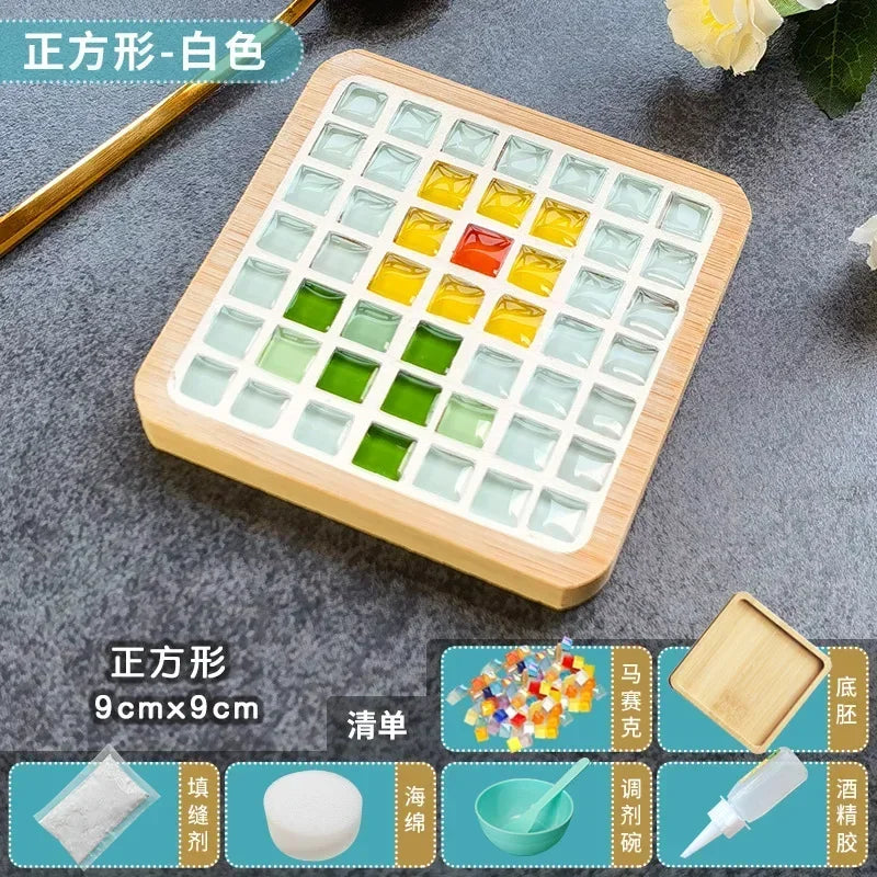 DIY Bamboo Mosaic Coaster Kit for Kids