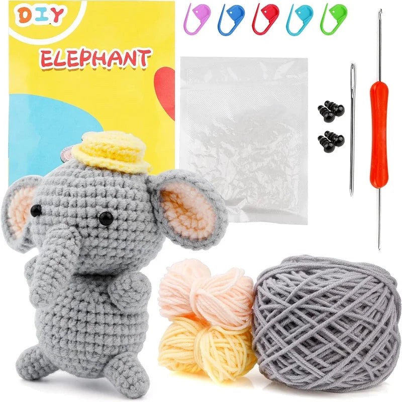 Animal Crochet Starter Kit for Beginners (Non-Finished, 10cm)