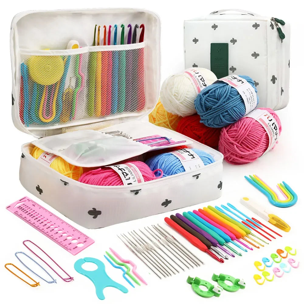 KOVEEN 59pcs Beginner Crochet Kit with Storage