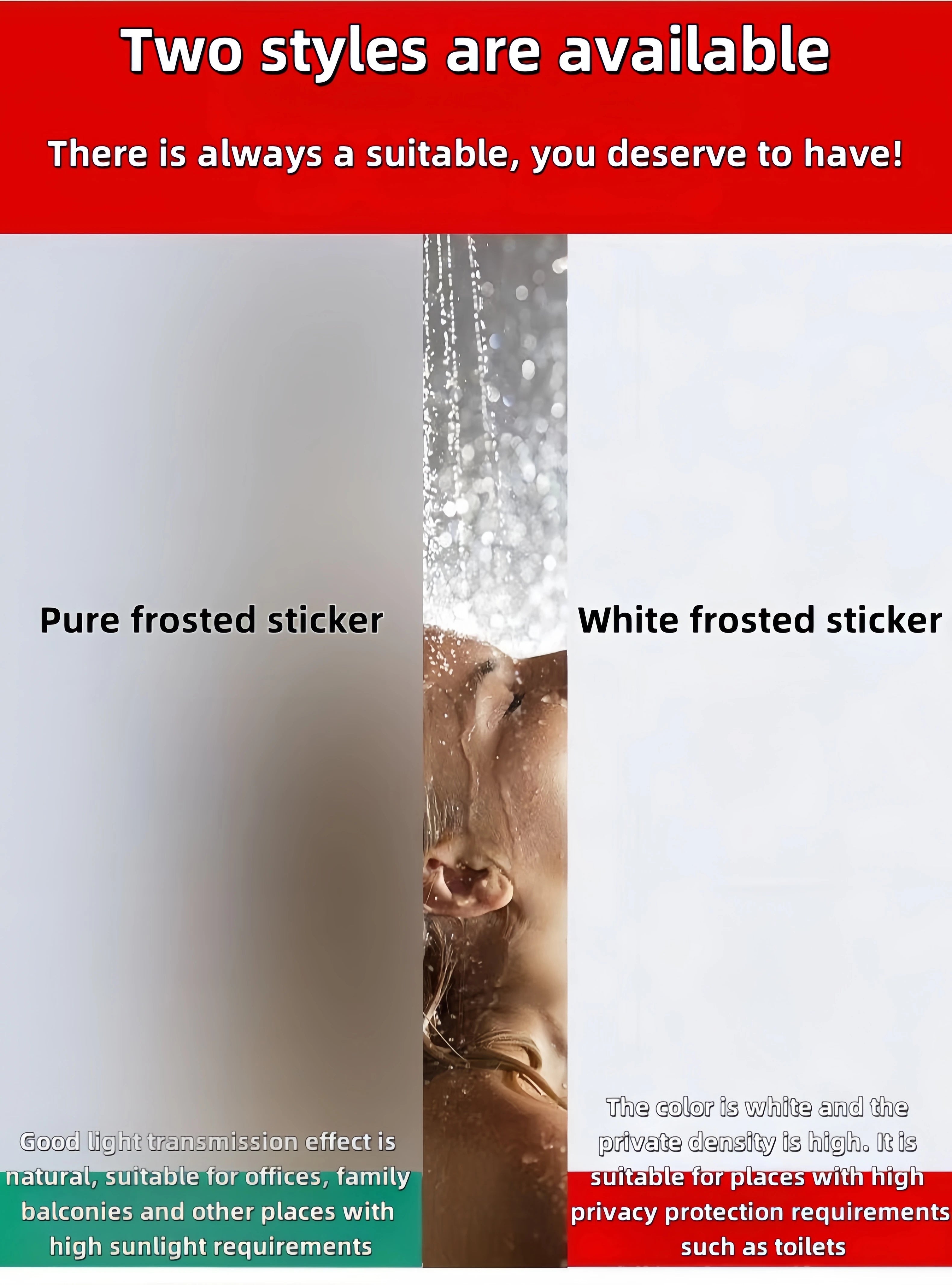 Privacy Frosted Glass Window Film with Electrostatic Adhesion