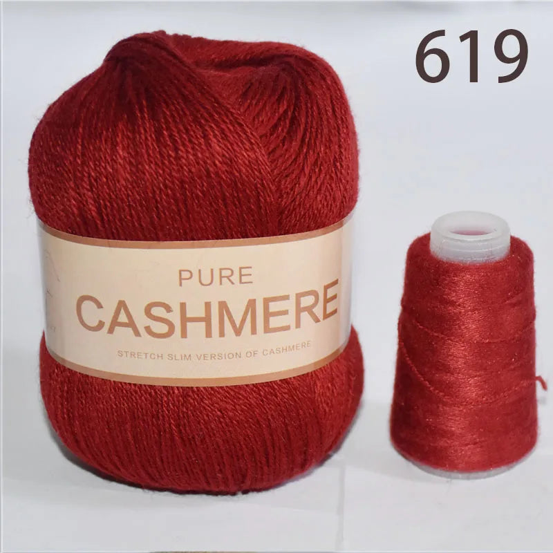 5pcs Pure Mongolian Cashmere Yarn – 3-Ply Worsted Hand Knitting Thread