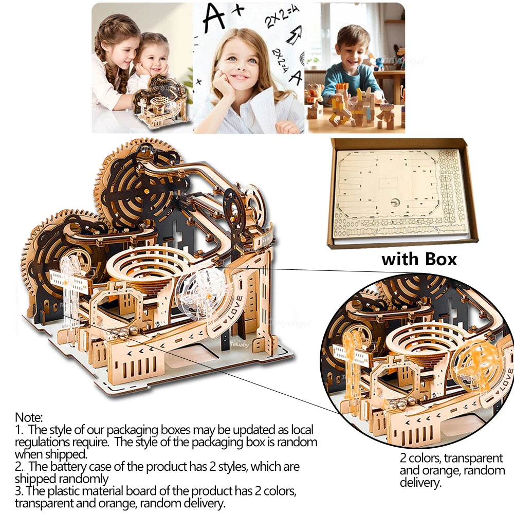 3D Wooden Marble Run Puzzle – Mechanical Model Kit