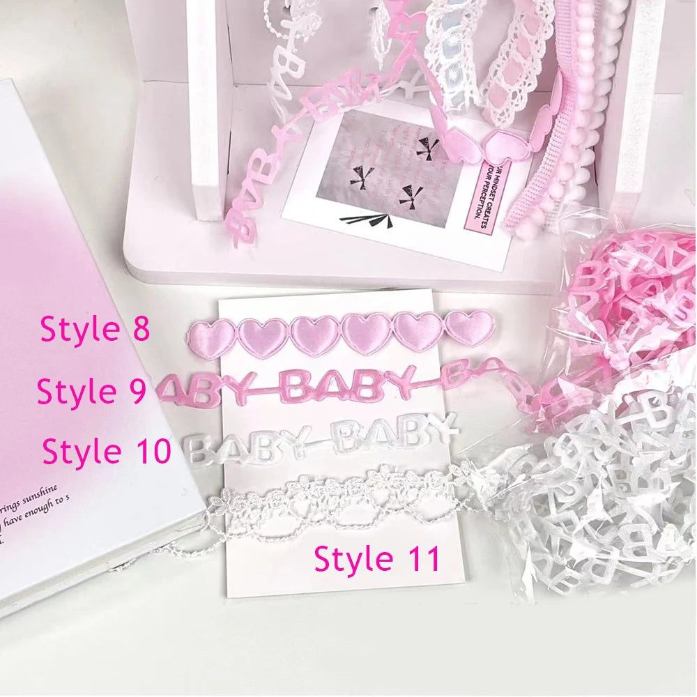 10pcs Plaid Lace Strips for DIY Sewing and Decor