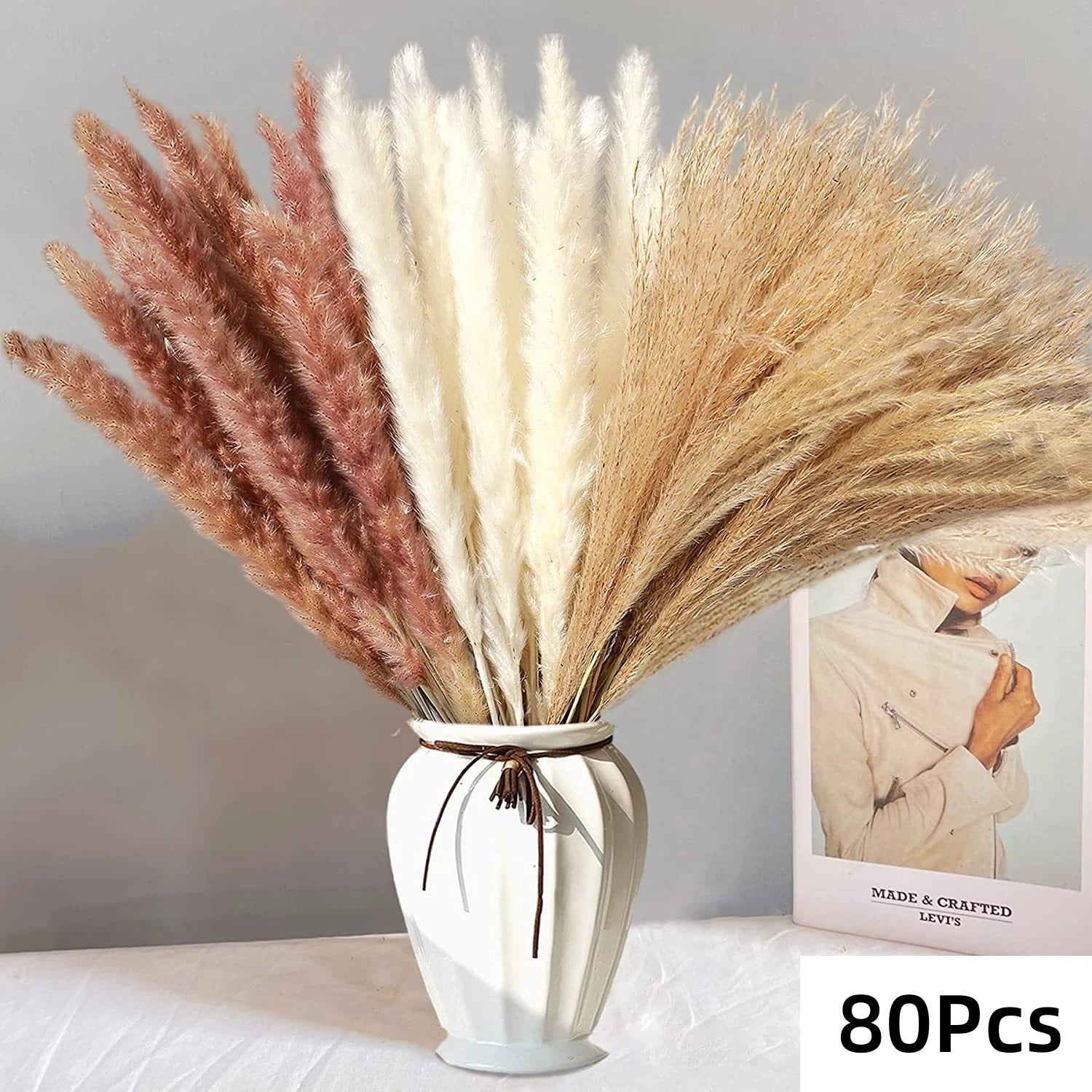 Natural Dried Pampas Grass Bouquet – Boho Decor for Home & Events