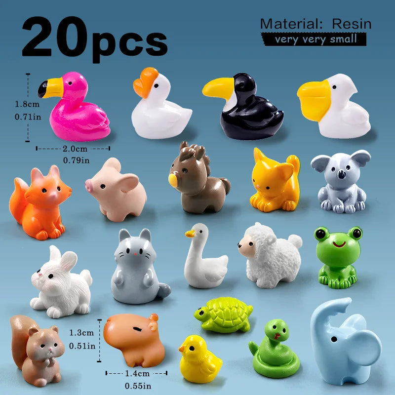 10Pcs Mini Animal Figurines Garden Decorations