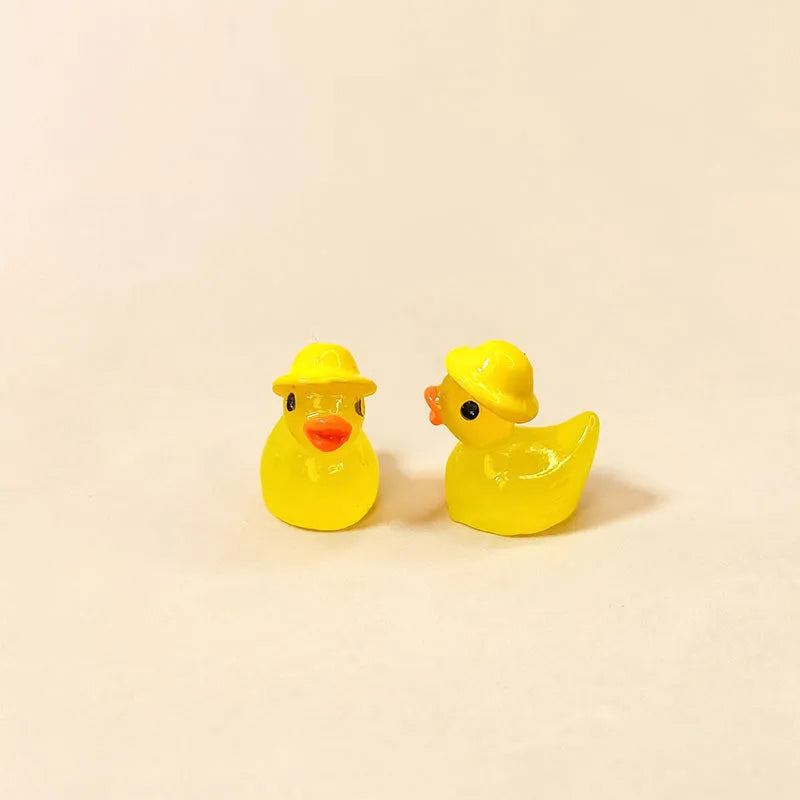 50pcs Luminous Mini Duck Figurines for Fairy Garden Decor