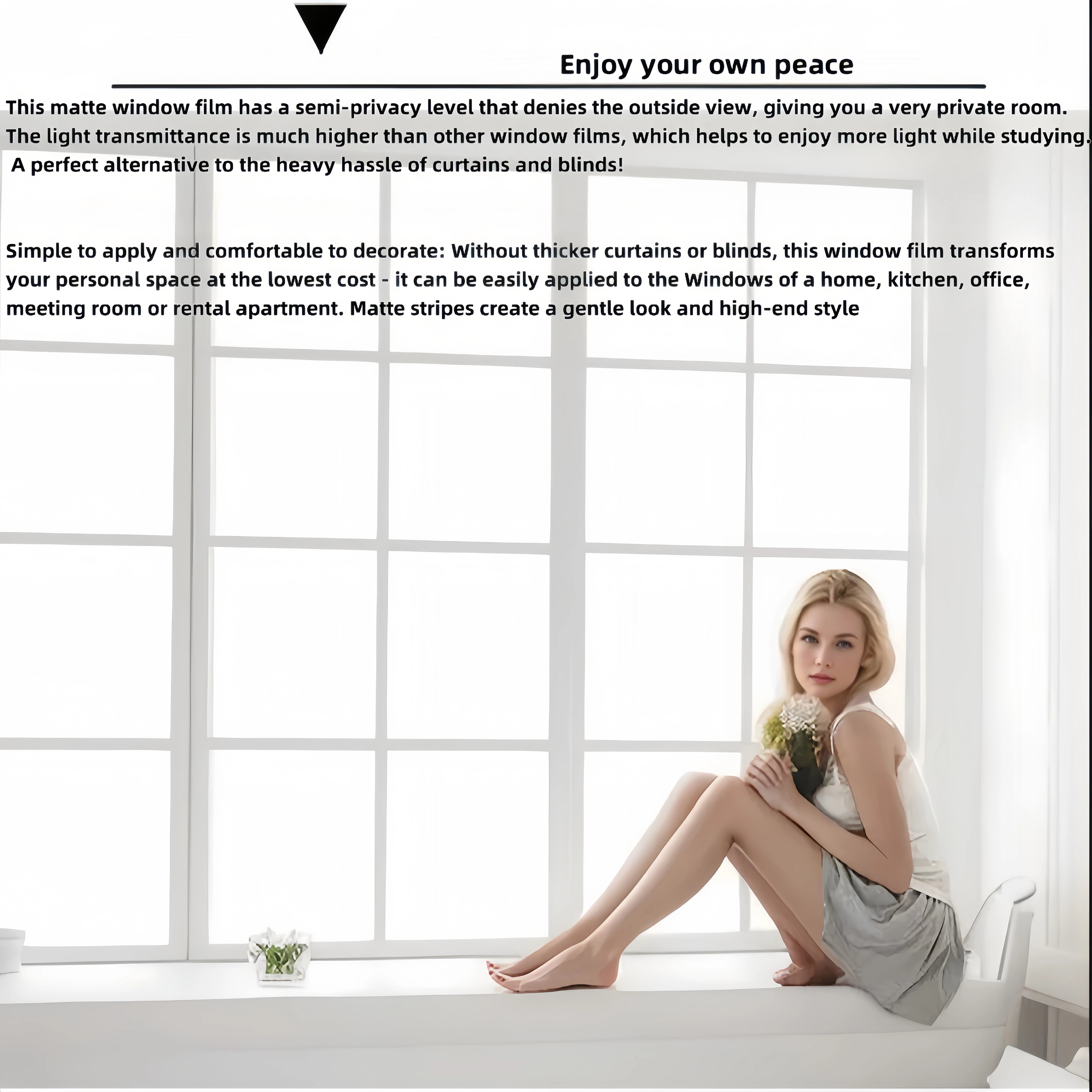 Privacy Frosted Glass Window Film with Electrostatic Adhesion