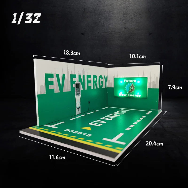 1/32 Scale Car Garage Diorama with LED Lights