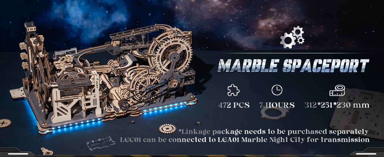 Robotime ROKR Electric Marble Spaceport 3D Puzzle