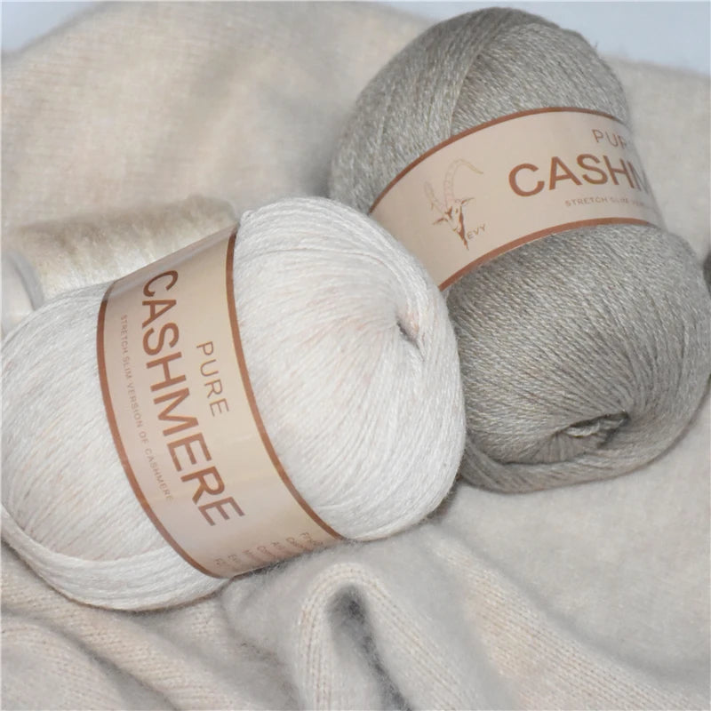 5pcs Pure Mongolian Cashmere Yarn – 3-Ply Worsted Hand Knitting Thread