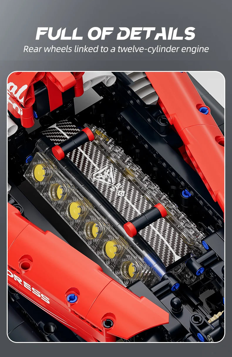 1:8 F1 Race Car Building Set – 1768PCS MOC Model Kit