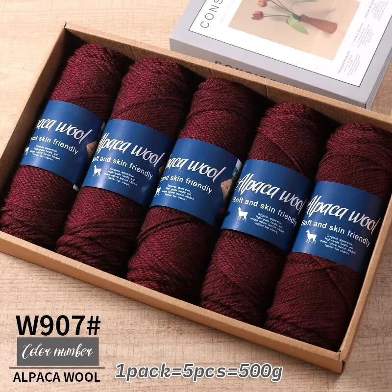 500g Coarse Alpaca Wool Yarn – Warm Handwoven Knitting Yarn