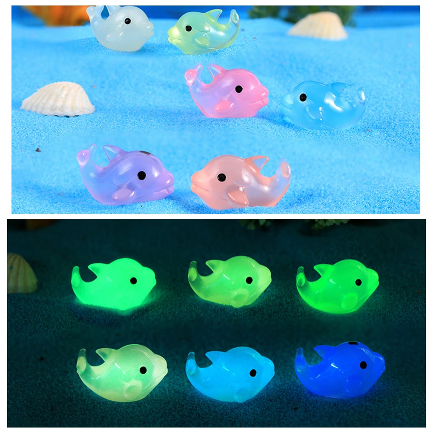 Mini Glow-in-the-Dark Animal and Mushroom Figurines for Fairy Garden
