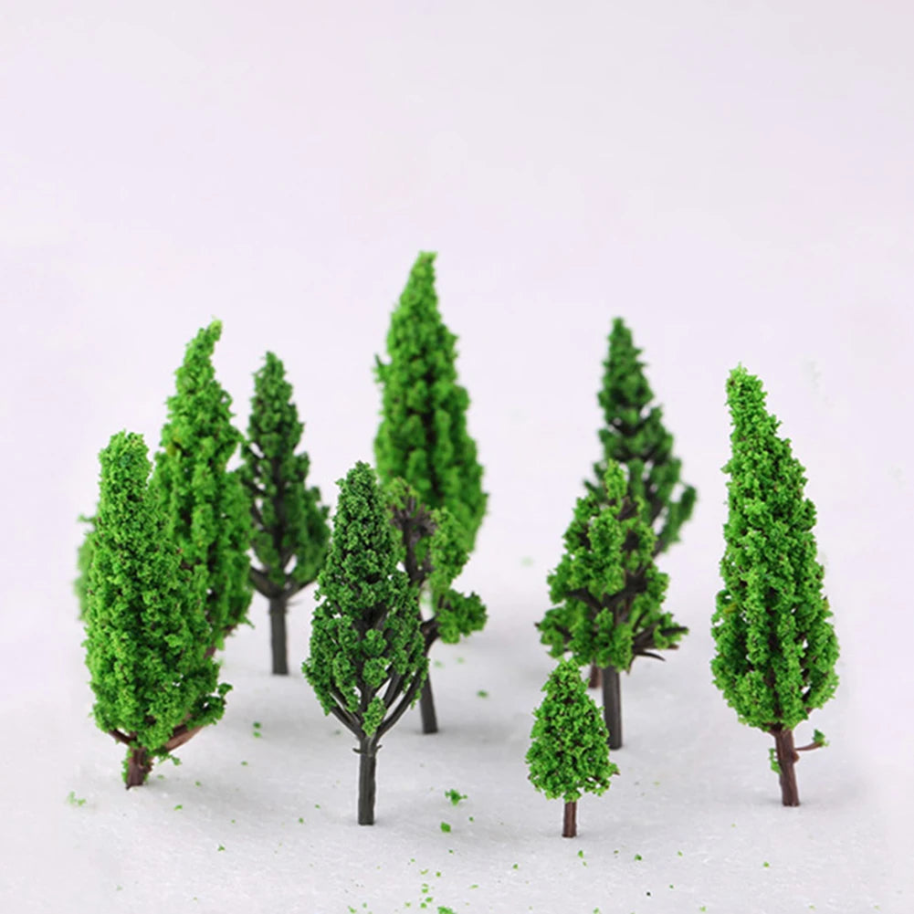 50pcs Miniature Train Scenery Trees
