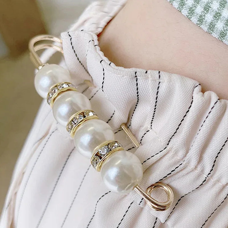 6pcs Adjustable Pearl Waist Pin Clips – DIY Apparel Accessories