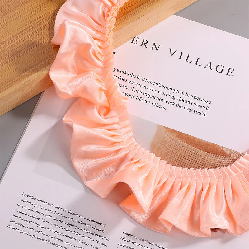 12-Color Reflective Ruffled Lace Fabric for DIY Crafts