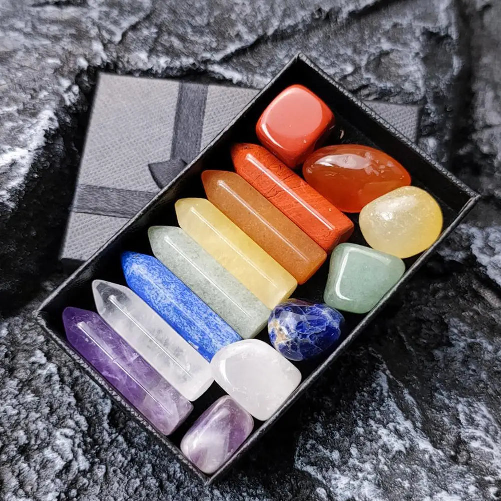 Chakra Crystal Healing Stones Gift Set – Natural Quartz Mineral Home Decor