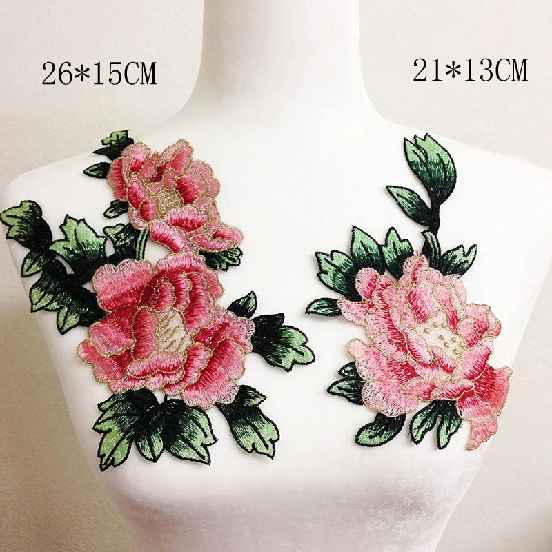 3D Flower Embroidery Applique Patch – 2Pcs Set