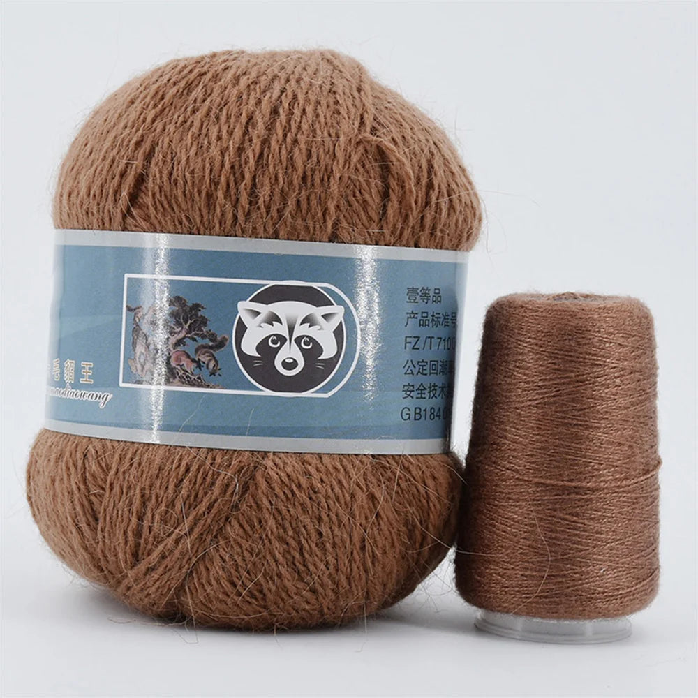 5 Pcs Cashmere Mink Fur Yarn for Hand Knitting  Long Plush Wool Crochet Knitting Yarn for Fall Winter Luxury Needlework Diy Knit