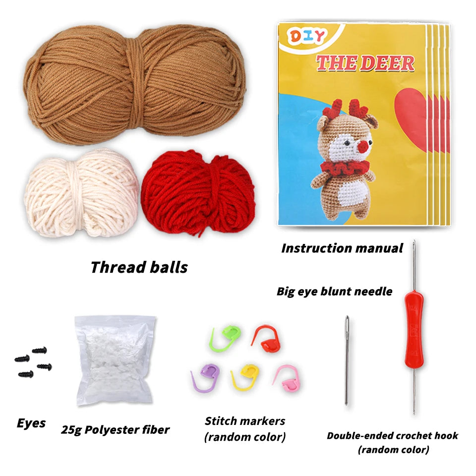 MIUSIE Beginner Crochet Kit – Yarn, Hook & Video Tutorial Set