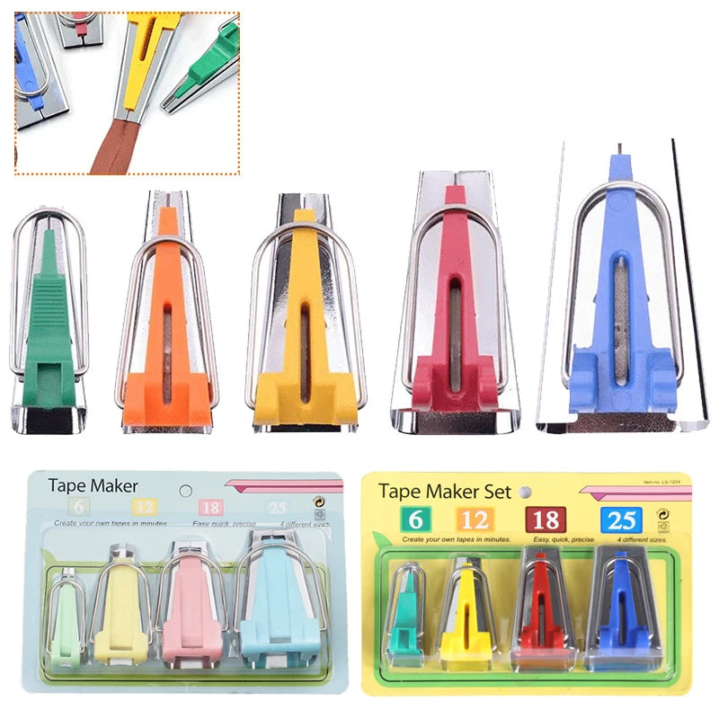 Bias Tape Maker Set 6mm–25mm Sewing Binding Tools
