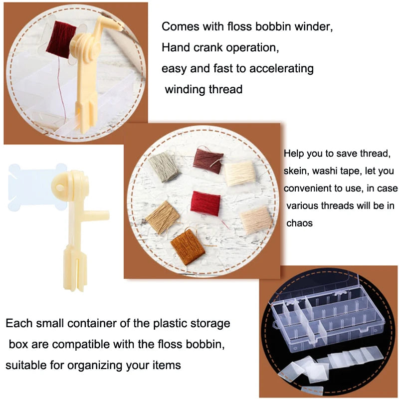 36-Grid Embroidery Floss Organizer Box Set