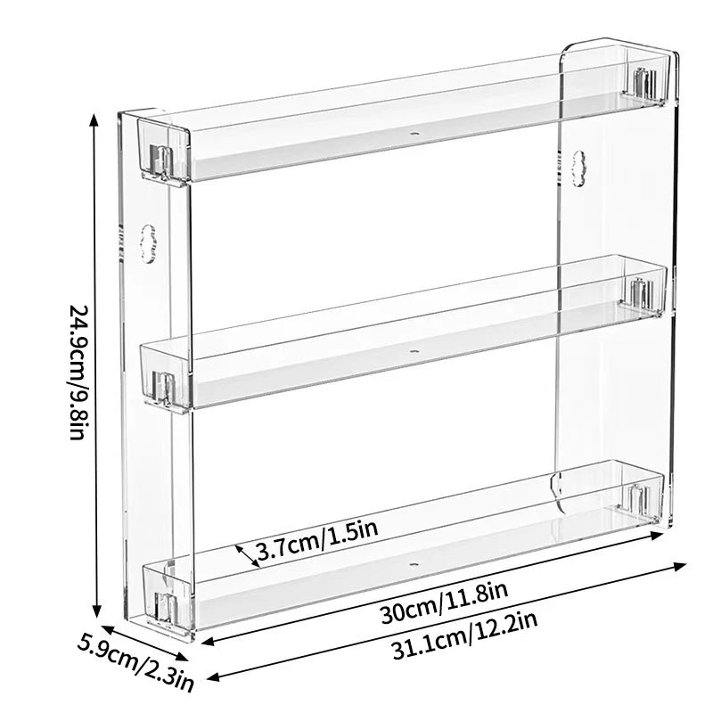 Wall-Mounted Clear Acrylic Display Rack for Dolls and Collectibles