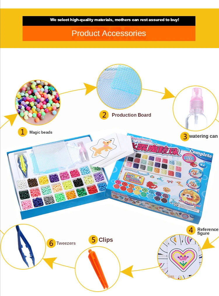 1000pcs DIY Water Spray Beads Craft Kit for Kids