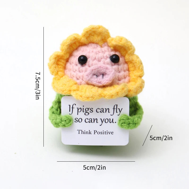 Positive Crochet Doll Kit – Handmade Gift with Affirmation Card